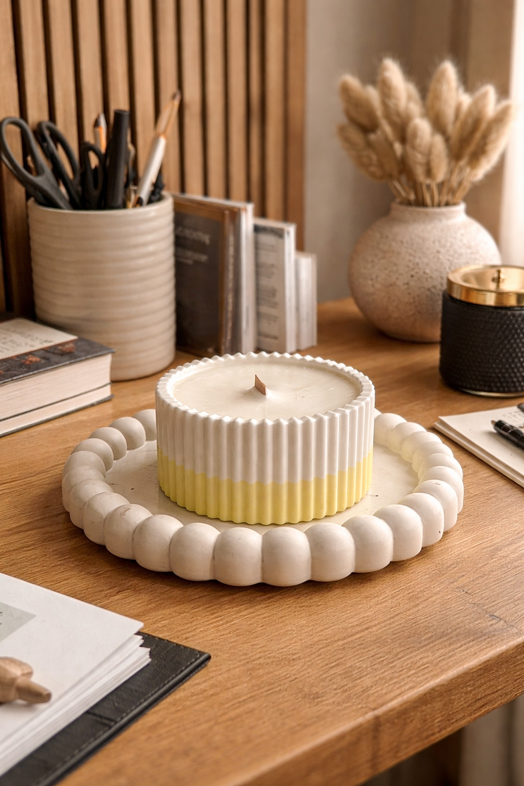 Marble Effect Bubble Candle Tray