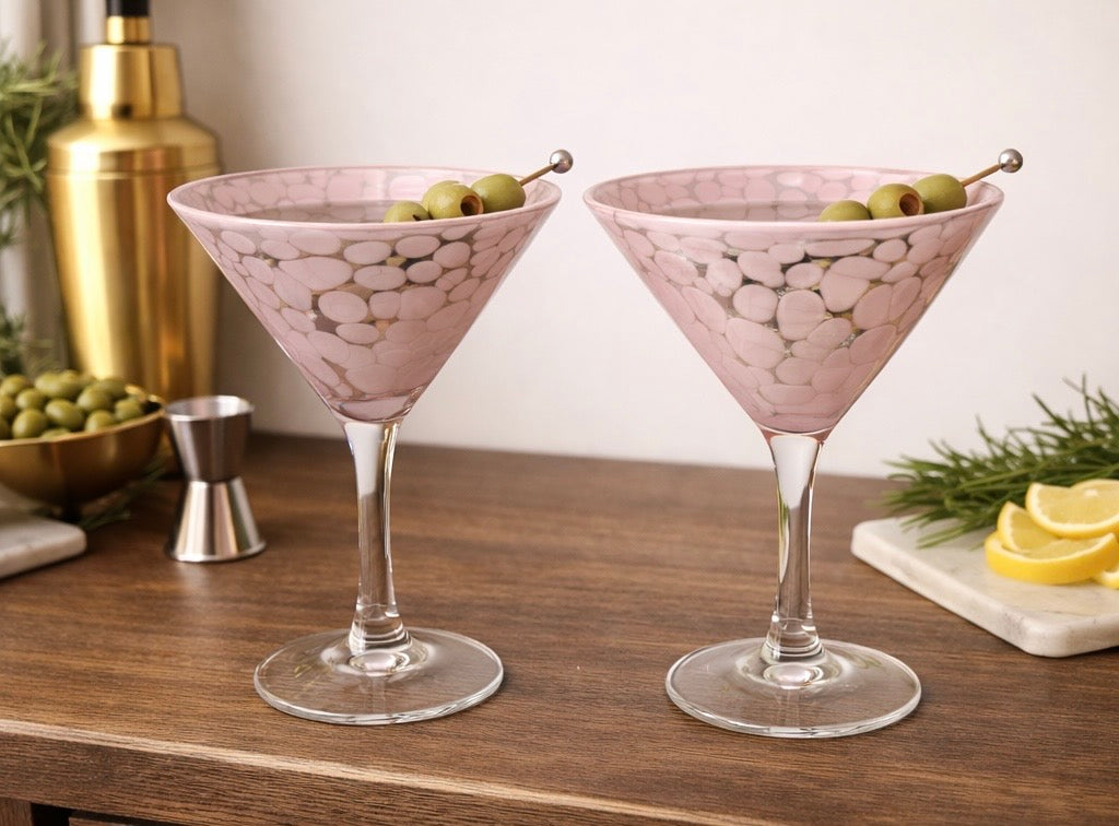 Blush Pink Martini Glass Set of 2