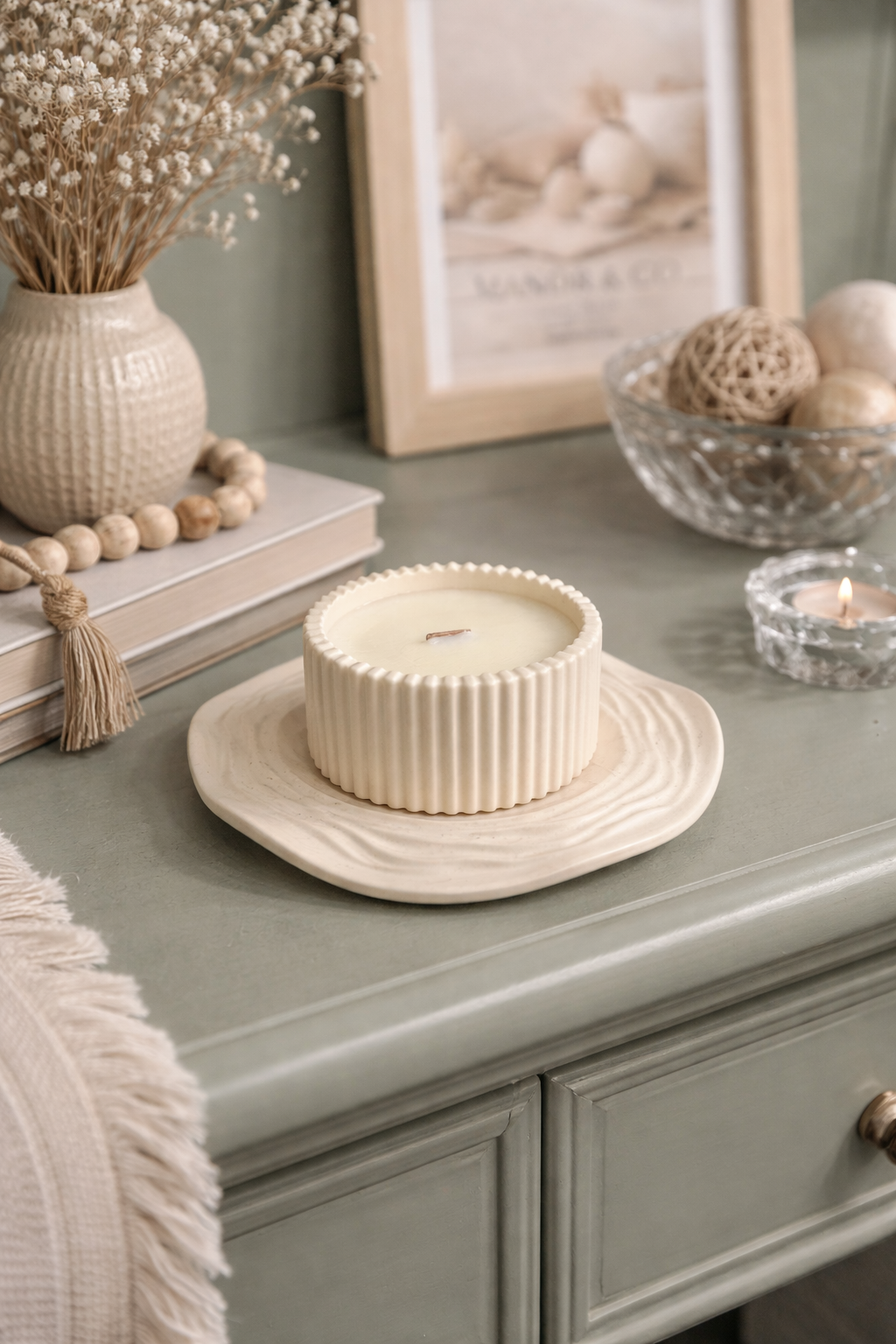 Ripple Marble Effect Candle Tray