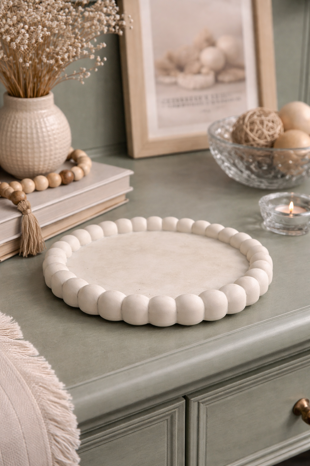 Marble Effect Bubble Candle Tray