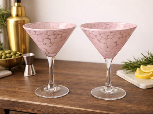Blush Pink Martini Glass Set of 2
